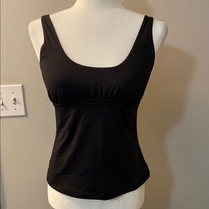 Prana black strappy tankini top size small w/ removable pads NWOT